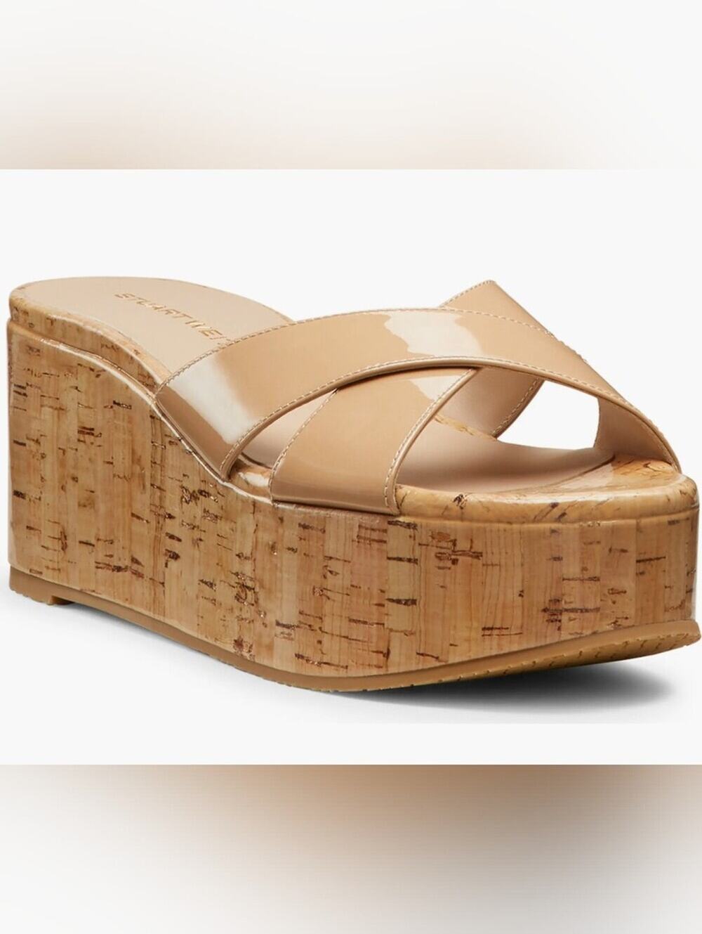Stuart Weitzman Dayna Platform Wedge Sandal Adobe N 9.5 WT